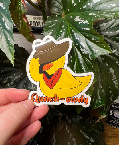 Cowboy Duck Sticker "Quack-owdy"