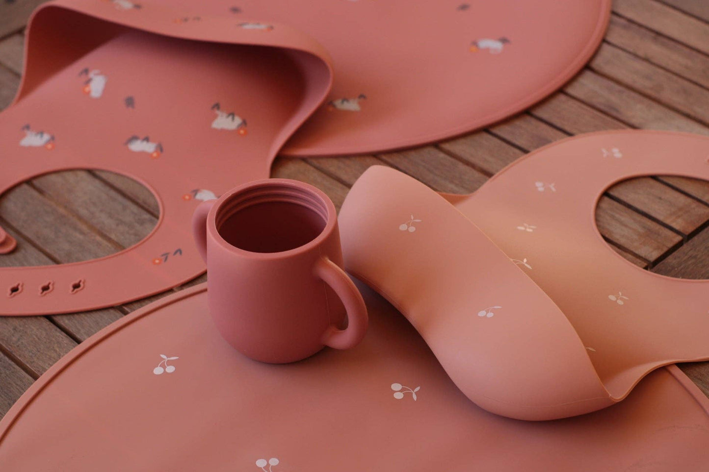 Siliconen placemat met kattenmotief - terracotta