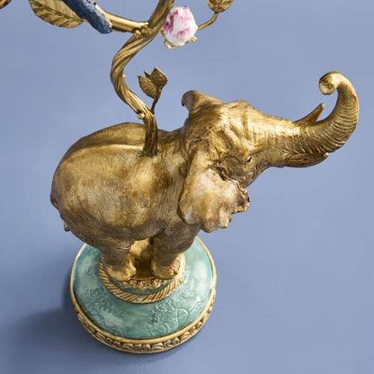 Gold elephant chandelier, poly/metal, 28 x 11 x 46.5 cm