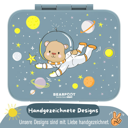 Compartmentalized lunch box, lightweight & leak-proof - Blue bear