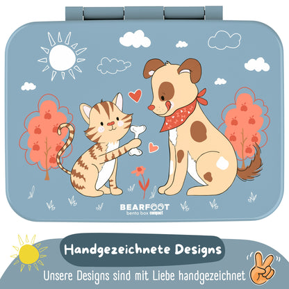 Brotdose mit Fächern, leicht & auslaufsicher - Hund & Katze