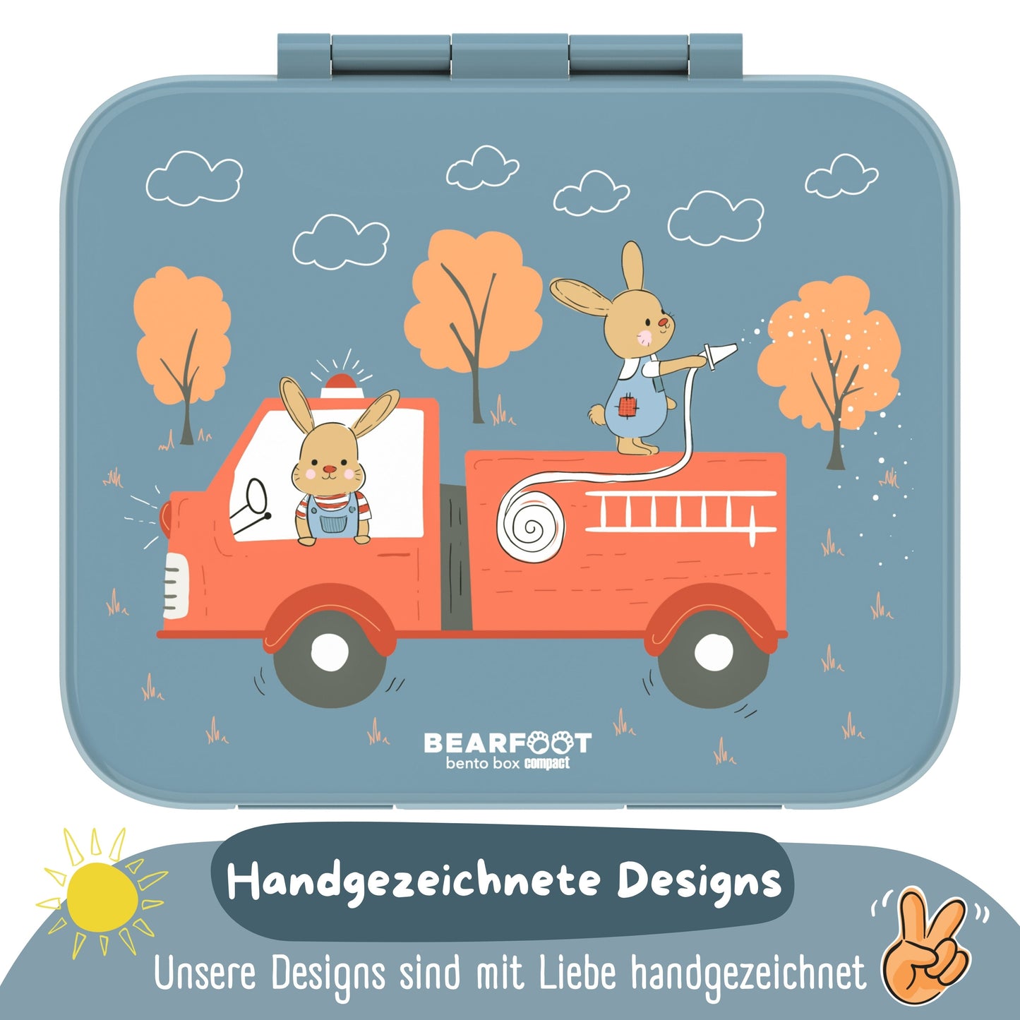 Brotdose mit Fächern, leicht & auslaufsicher - Feuerwehr