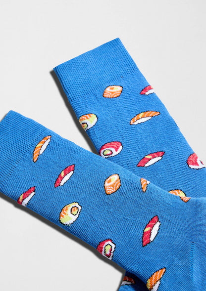 BeJapan Sushi - Chaussettes 100 % coton biologique: Azul / 41/46