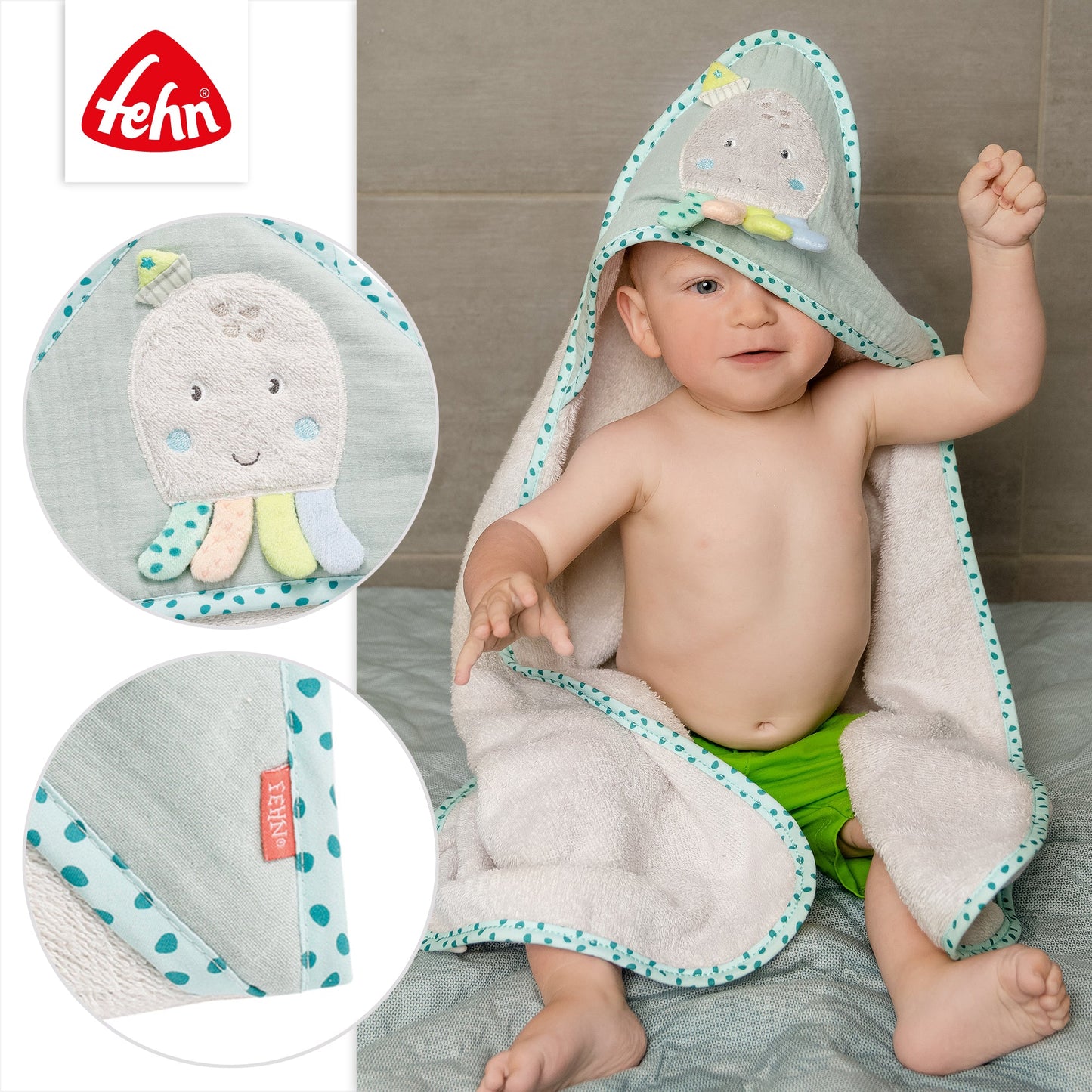 Hooded bath towel Octopus