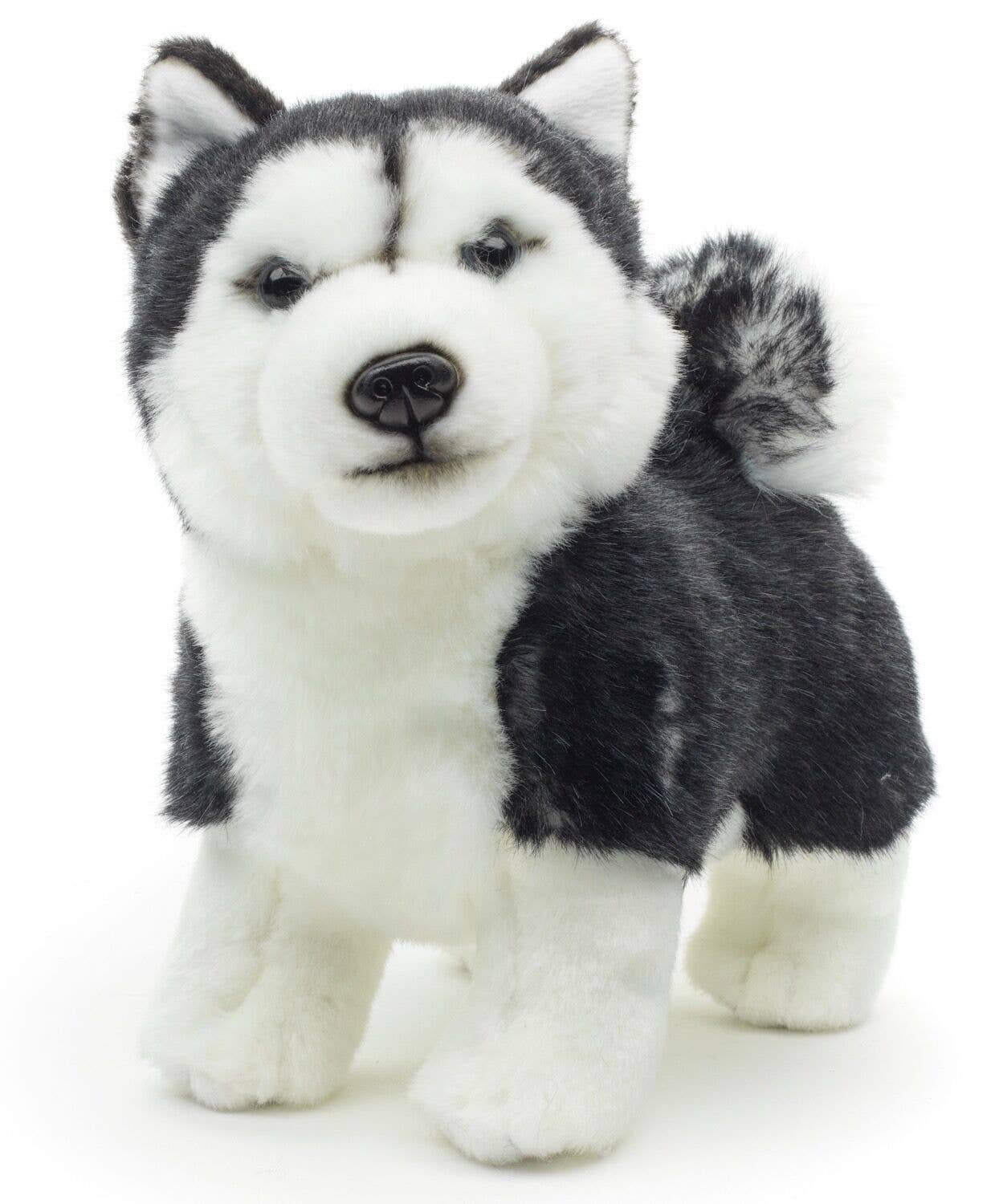 Standing Black Husky Puppy Plush Toy