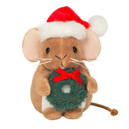 Christmas Mouse Plush with Wreath