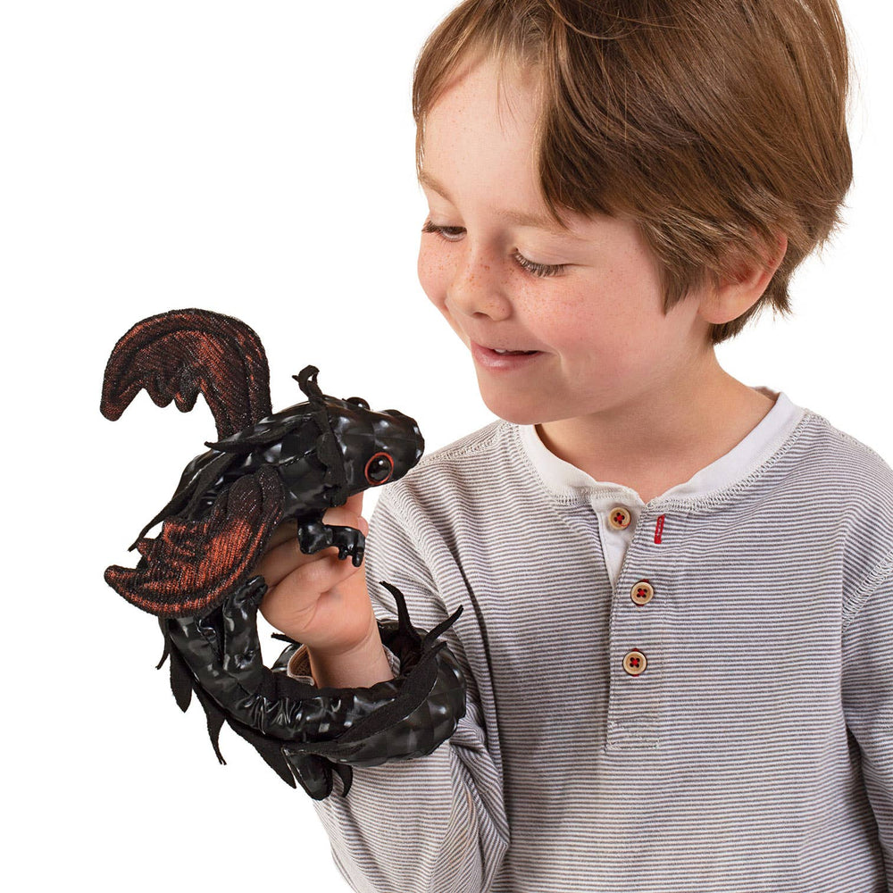 Vingerpoppetje met zwarte draak