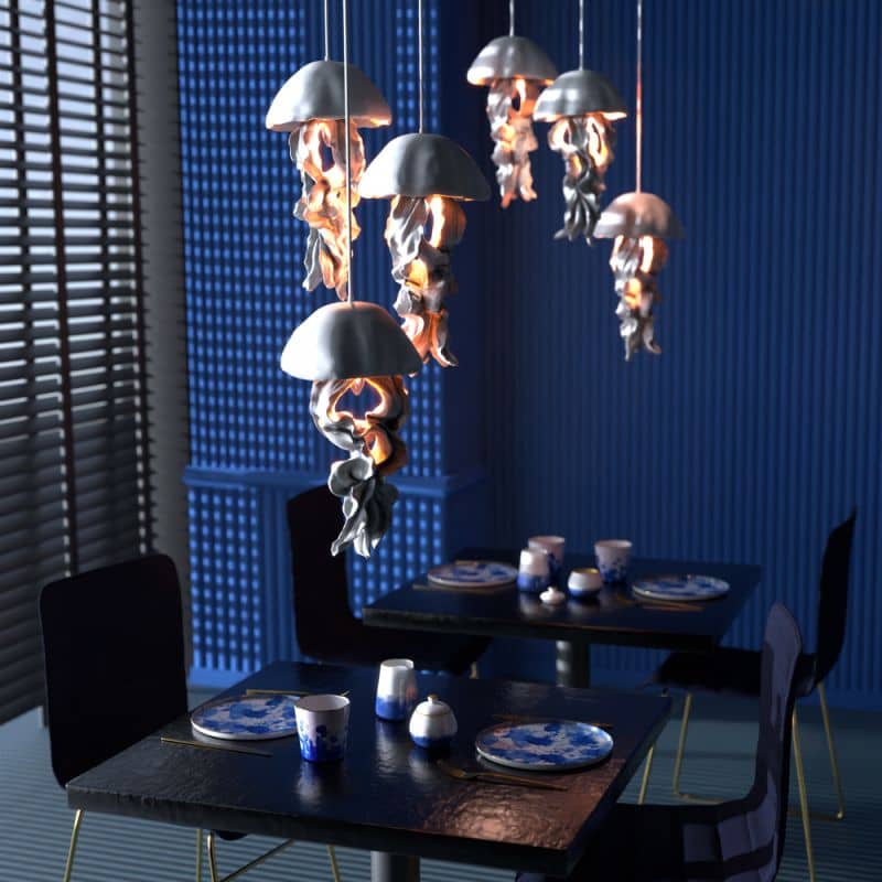 Plafonnier Ava, Blanc, 22,5 x 21,5 x 42 cm