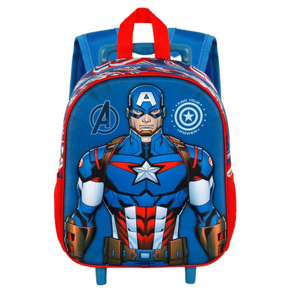 Sac à Dos 3D à Roulettes Petit Marvel Captain America « First »