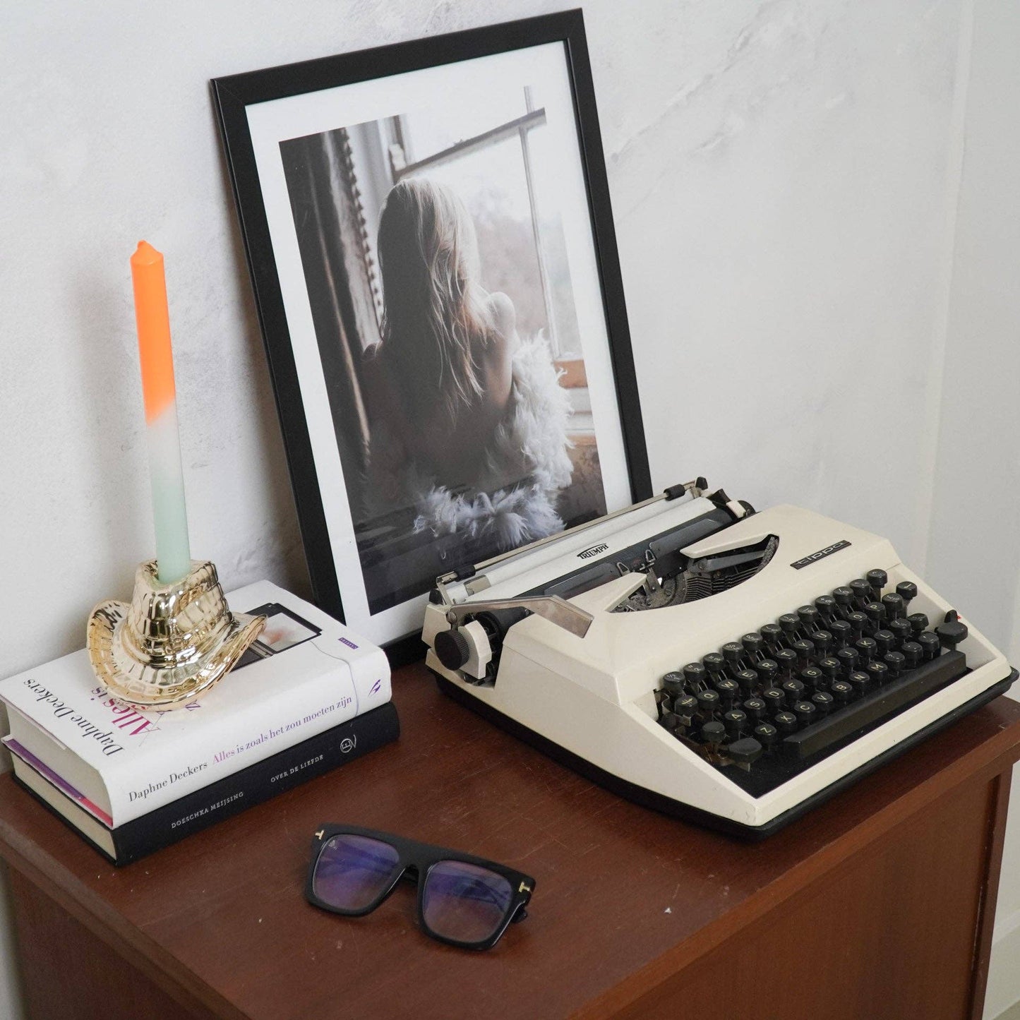 Candlestick - Cowboy Hat - Ceramic - Gold - 13.5x11x7 cm