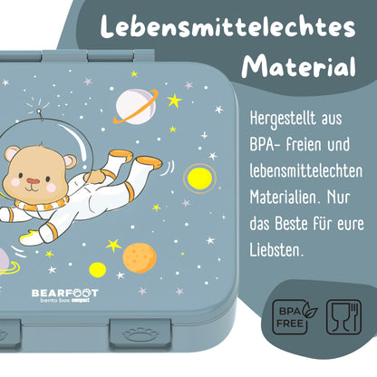 Compartmentalized lunch box, lightweight & leak-proof - Blue bear