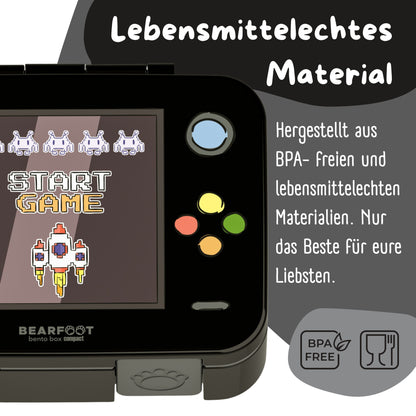 Lunchbox with Compartments, Lightweight & Leak-proof - Game Black