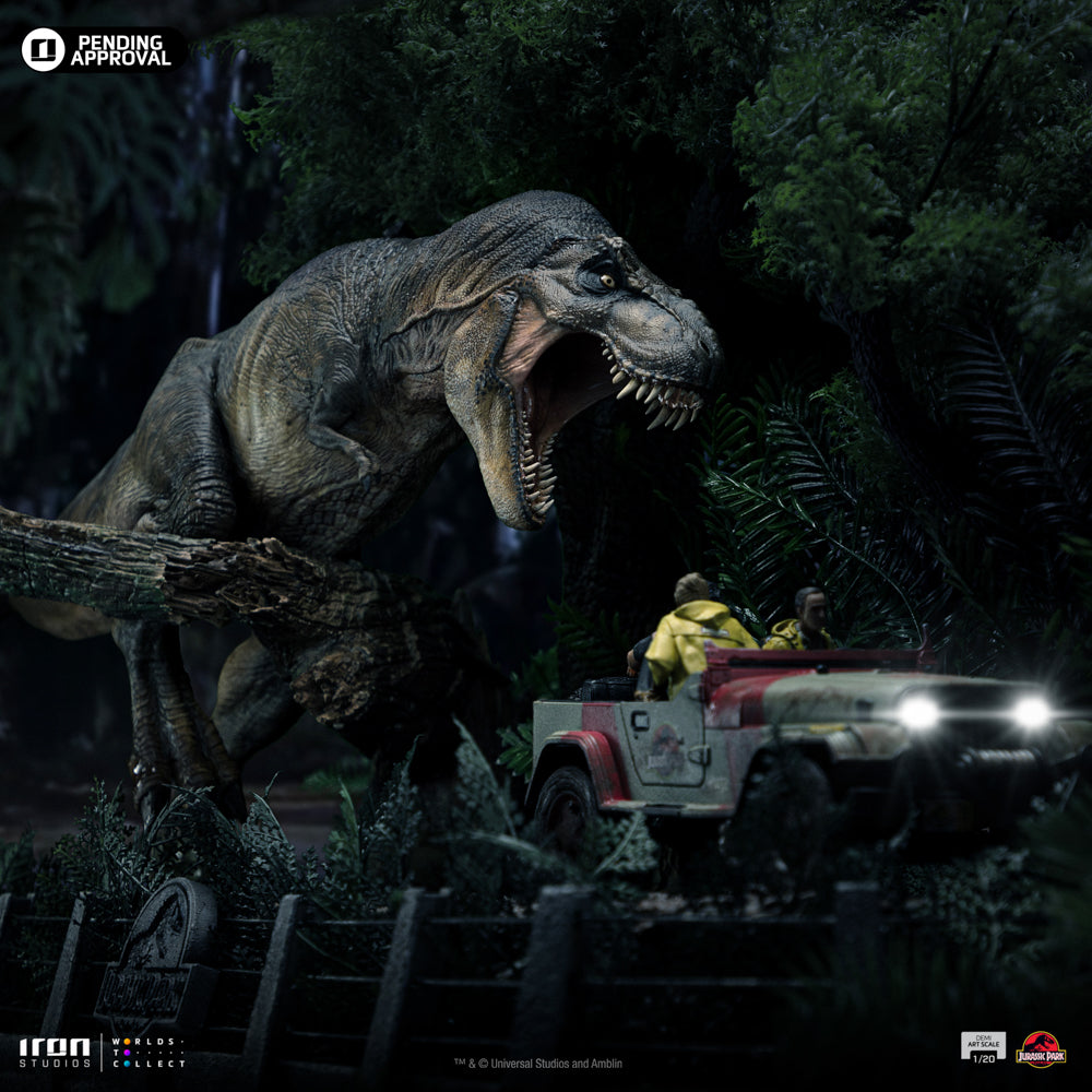 T-Rex Chase Statue - Jurassic Park - Demi Art Scale 1/20