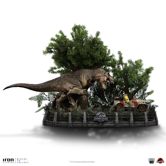 T-Rex Chase Statue - Jurassic Park - Demi Art Scale 1/20 - Iron Studios