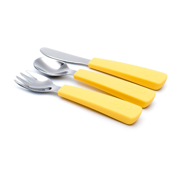 Yellow children's cutlery set