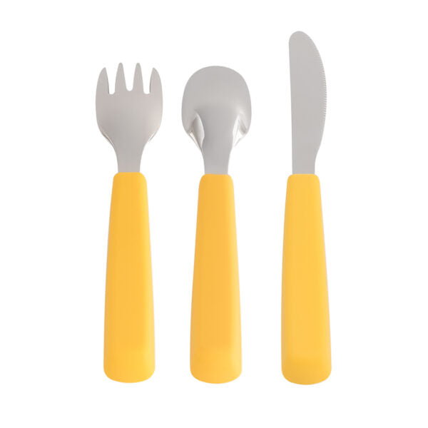 Kinderbesteck-Set Gelb