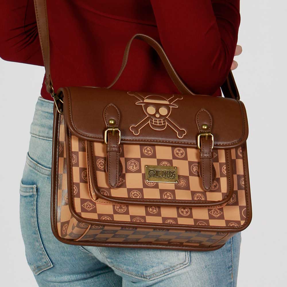 Sac à Bandoulière-Sac à Dos Satchel One Piece « Chess » – Chameau