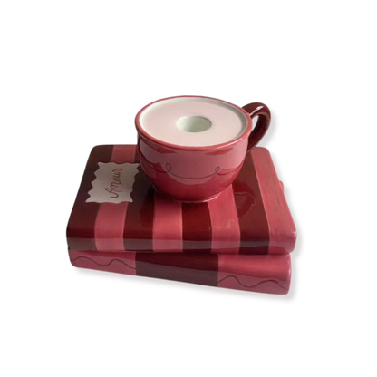 Bougeoir Tasse sur livres