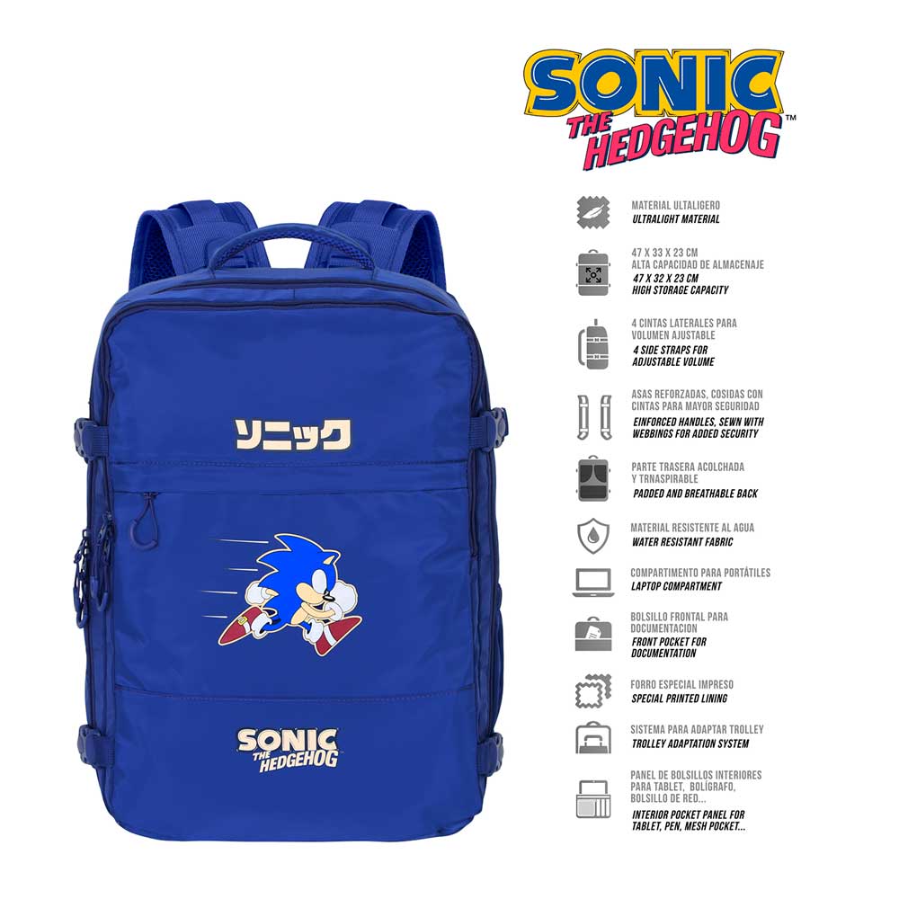 Grand Sac à Dos de Voyage Sonic the Hedgehog « Action Mercury » 47 x 23 x 33 cm