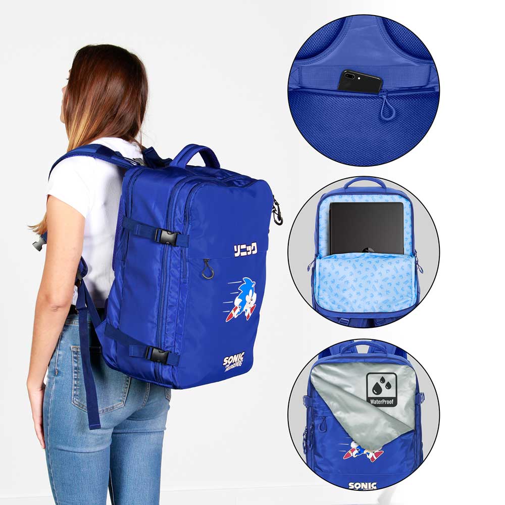 Grand Sac à Dos de Voyage Sonic the Hedgehog « Action Mercury » 47 x 23 x 33 cm