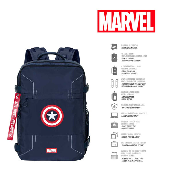 Sac à Dos Mercury Voyage Cabine Avion 40x20x25cm Marvel Captain America « Gears »