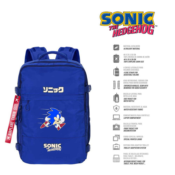 Sac à Dos d'Action Mercury Voyage Cabine Avion 40x20x25cm Sonic the Hedgehog