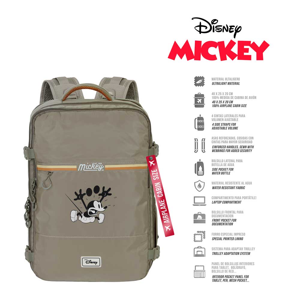 Sac à Dos Mercury Voyage Cabine Avion 40x20x25cm Disney Mickey Mouse « Face »