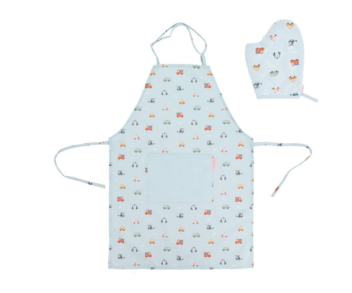 City Cars Apron and Oven Mitt Set