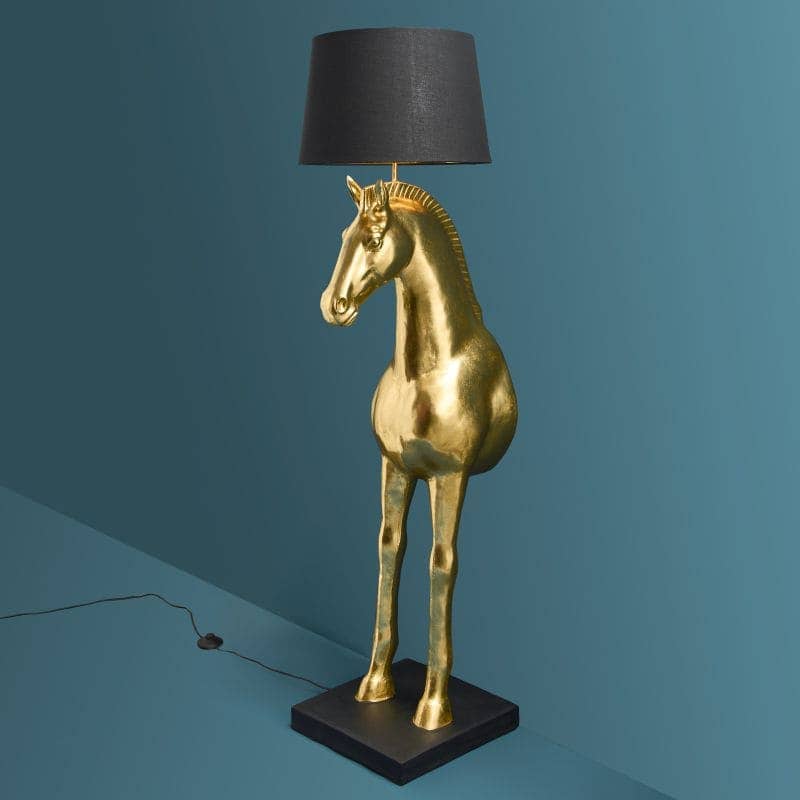 Amadeus paarden vloerlamp, goud