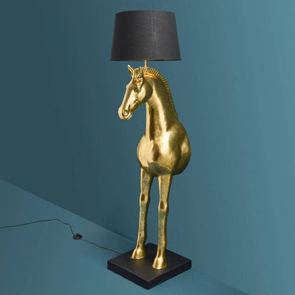 Amadeus paarden vloerlamp, goud