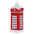 Weihnachtsanhänger rote Telefonzelle aus Glas, 12,5 cm