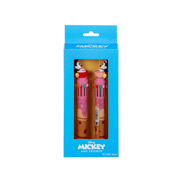Pack Mix de 2 Stylos 10 Couleurs Disney « Mickey et Minnie »
