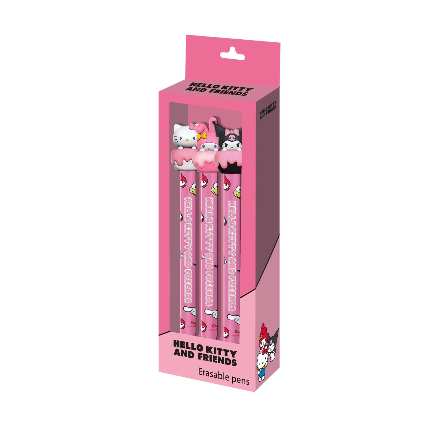 Pack Mix de 3 Stylos Gel Effaçables Hello Kitty