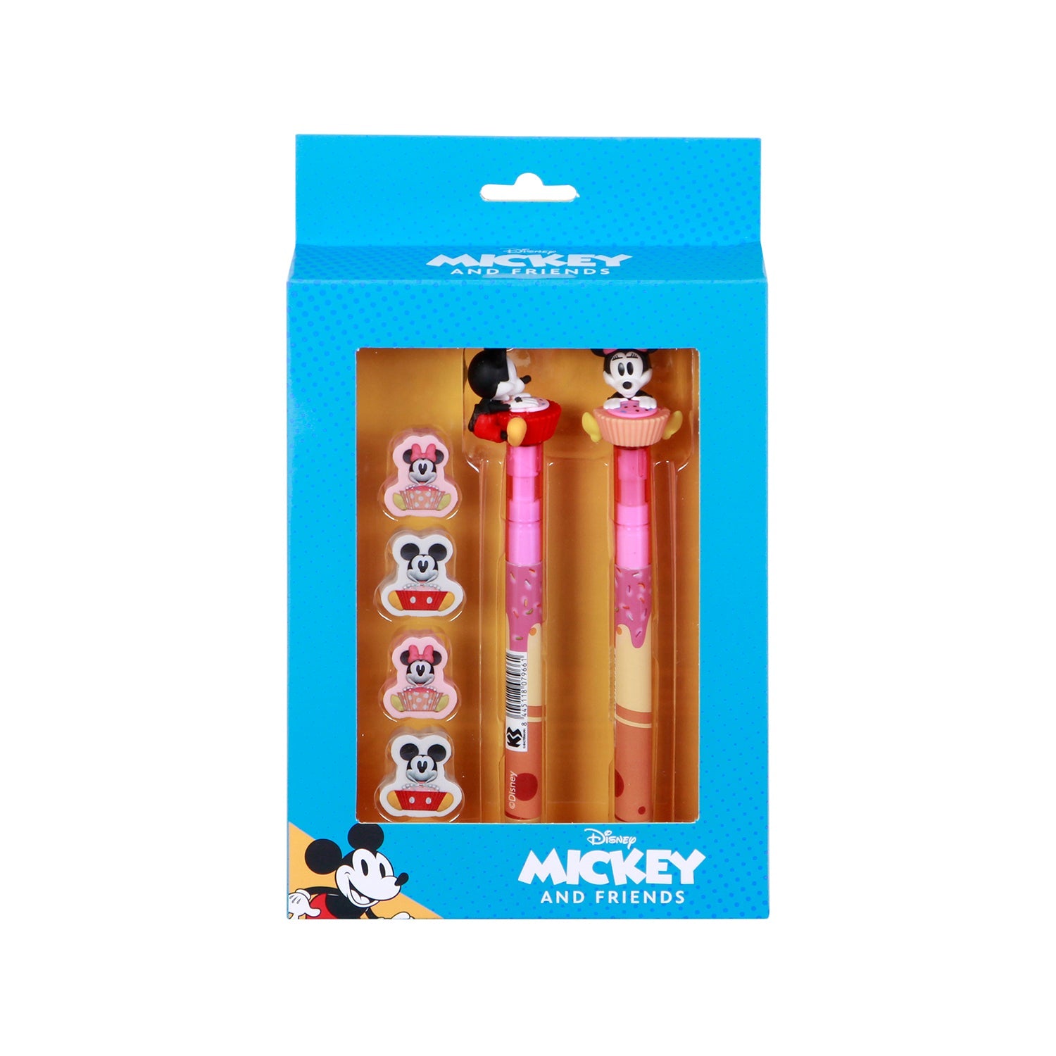 Pack Mix de Stylo Gel Effaçable + Crayon Éternel + 4 Gommes Disney « Mickey et Minnie »