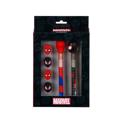 Pack de stylo gel effaçable + Crayon Éternel + 4 gommes Marvel Spider-Man « Peter »
