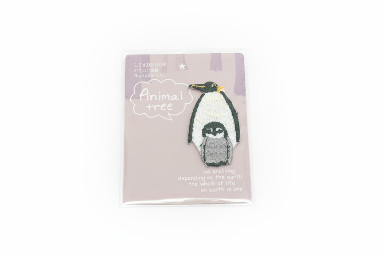 Patch pingouin avec son bébé thermocollant