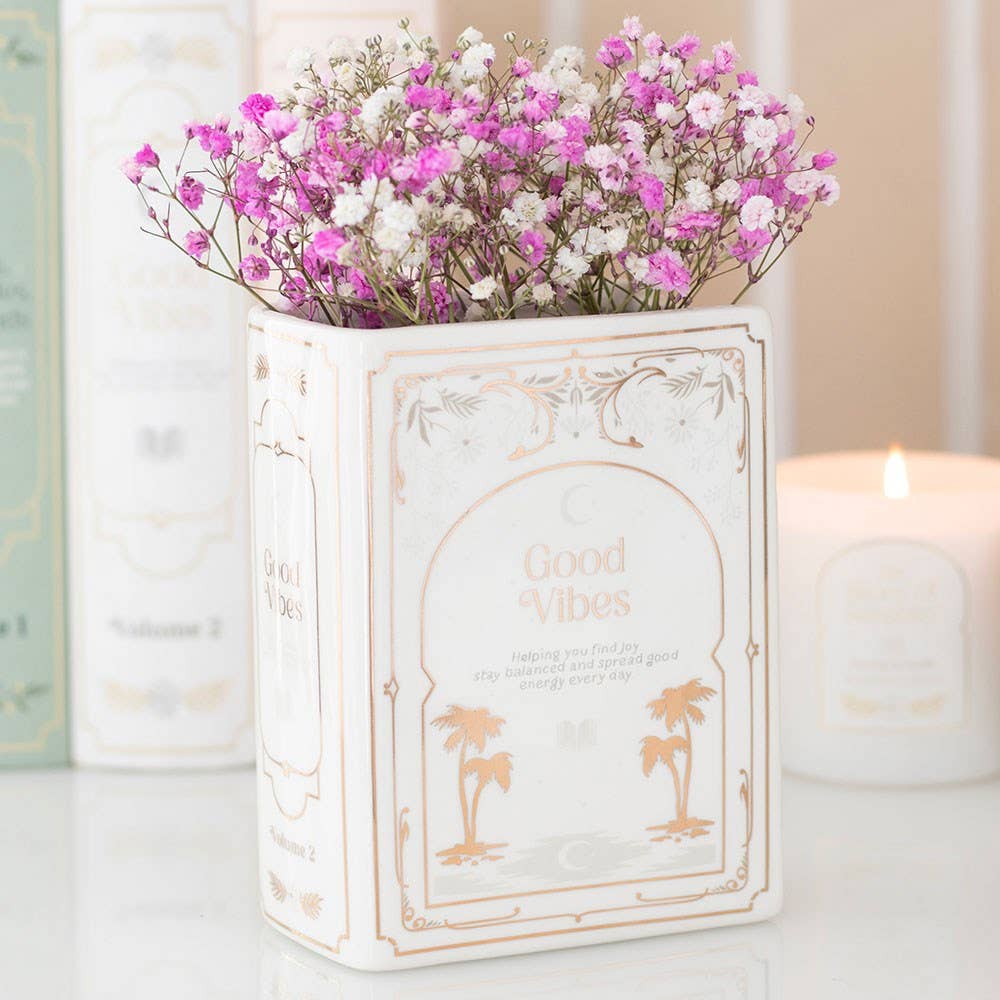 Book-Shaped Vase - White