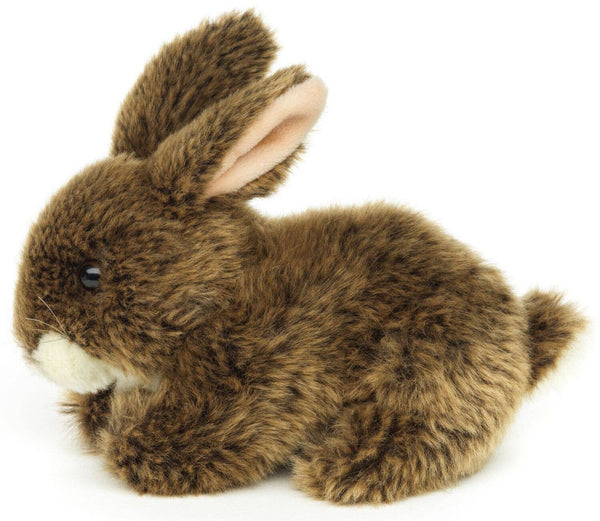 Lapin couché (marron) - 18 cm (longueur) - peluche Uni Toys