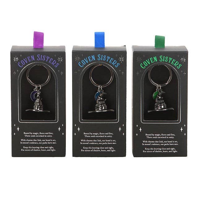 Lot de 3 Porte-Clés Chapeaux de Sorcière – Coven Sisters