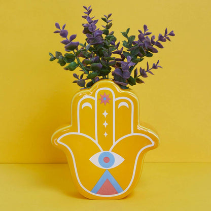 Vase, Lucky Hand, yellow, ceramic