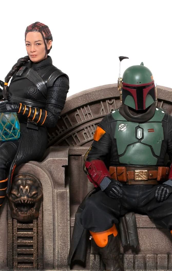 Boba Fett and Fennec Shand on Throne Deluxe Statue - Star Wars: The Mandalorian - Art Scale 1/10