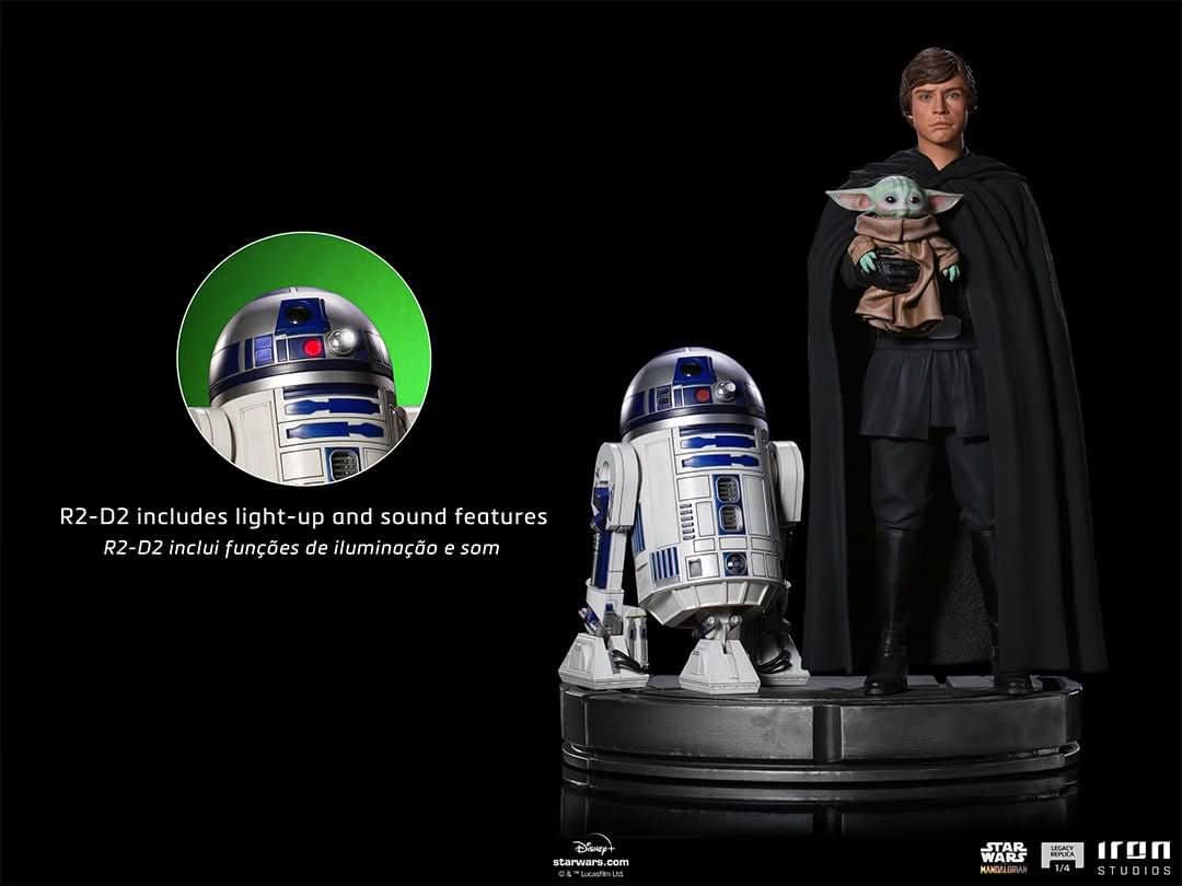 Luke Skywalker, R2-D2, and Grogu - Star Wars: The Mandalorian - Legacy Replica 1/4 - Iron Studios