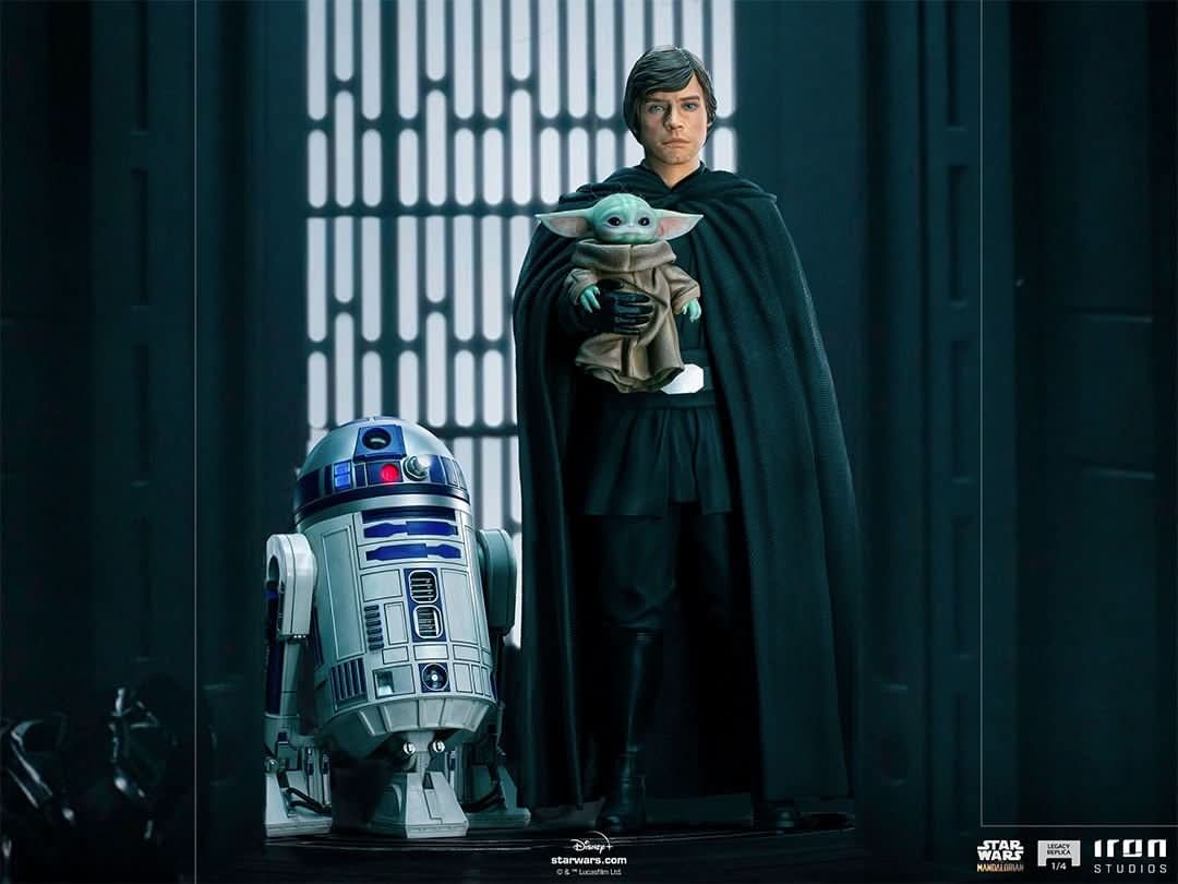 Luke Skywalker, R2-D2 and Grogu Statue - Star Wars: The Mandalorian - Legacy Replica 1/4