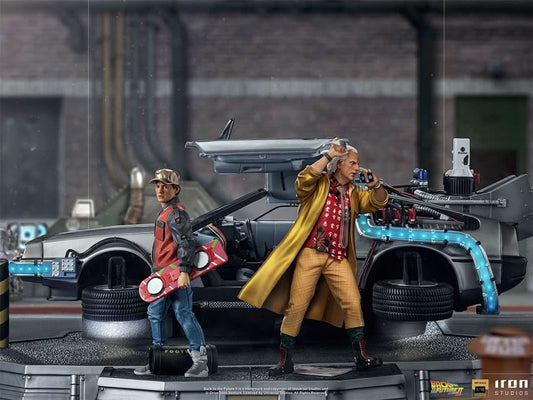 Delorean Full Set Deluxe Statue - Back to the Future II - Art Scale 1/10 - Iron Studios