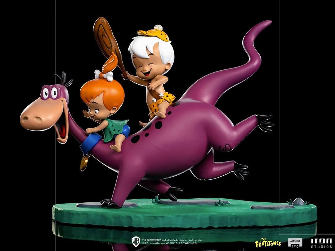 Dino, Pebbles and Bamm-Bamm Statue - The Flintstones - Art Scale 1/10 - Iron Studios