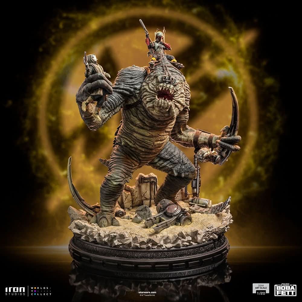 Boba Fett and Rancor Statue - Star Wars: The Book of Boba Fett - Demi Art Scale 1/20 - Iron Studios