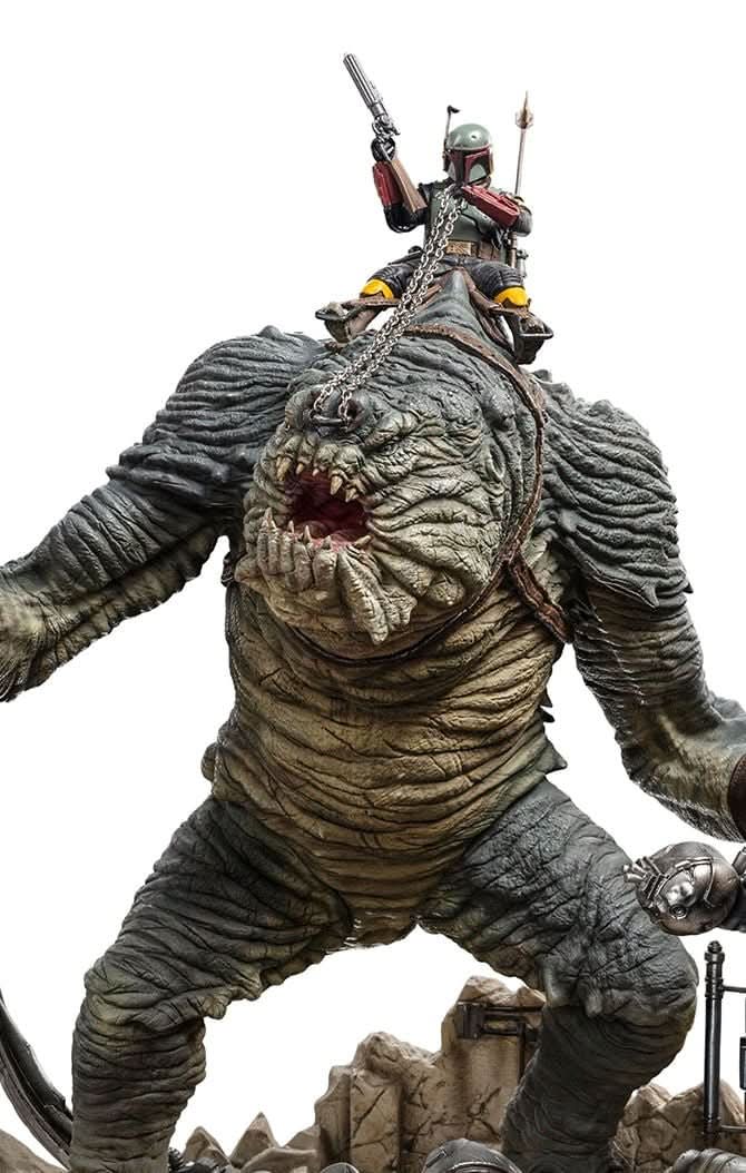 Boba Fett and Rancor Statue - Star Wars: The Book of Boba Fett - Demi Art Scale 1/20 - Iron Studios