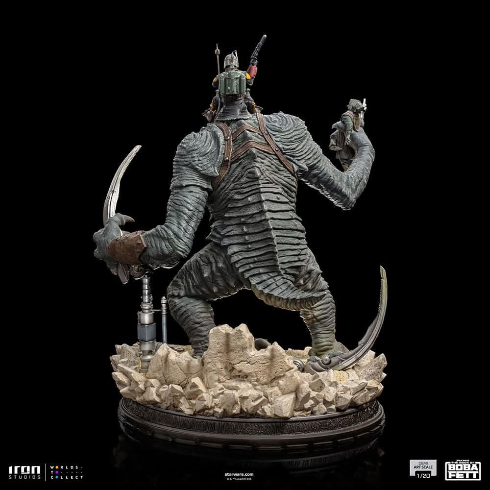 Boba Fett and Rancor Statue - Star Wars: The Book of Boba Fett - Demi Art Scale 1/20 - Iron Studios