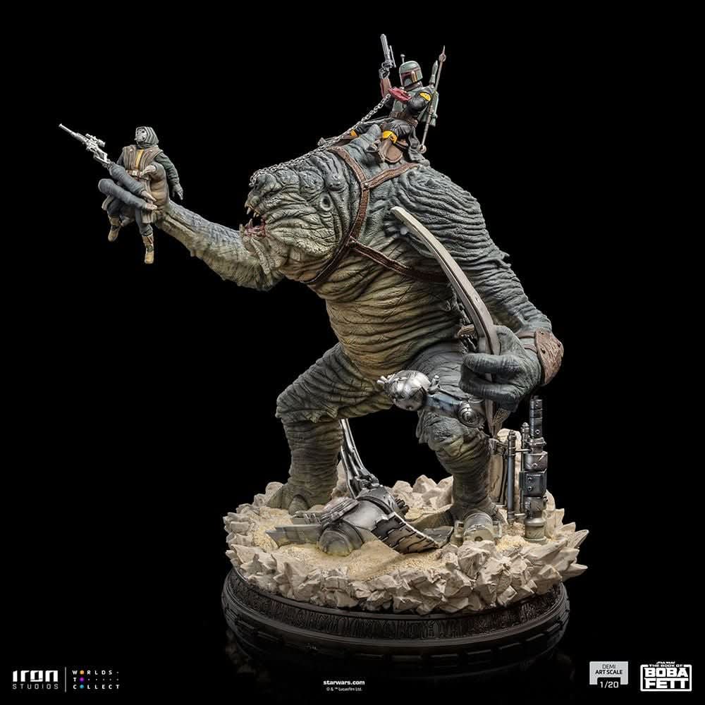 Boba Fett and Rancor Statue - Star Wars: The Book of Boba Fett - Demi Art Scale 1/20 - Iron Studios