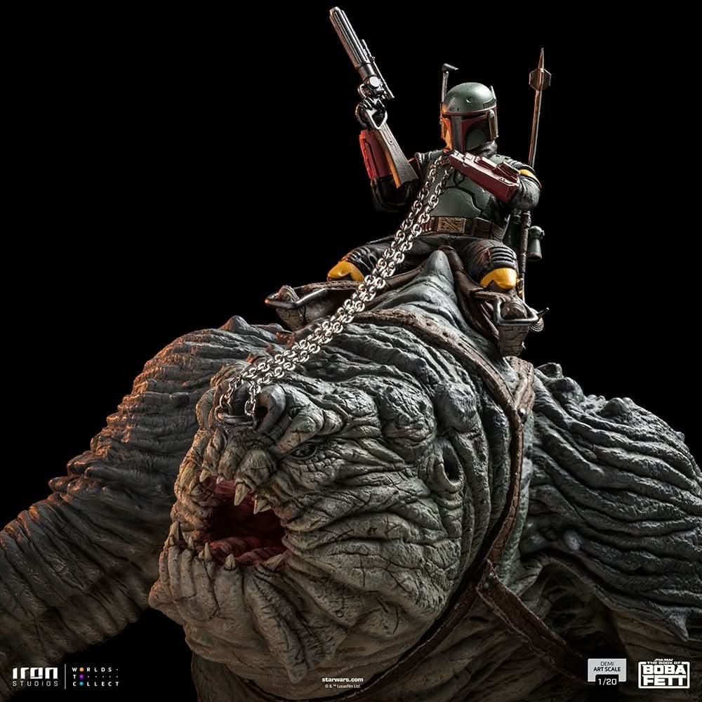 Boba Fett and Rancor Statue - Star Wars: The Book of Boba Fett - Demi Art Scale 1/20 - Iron Studios